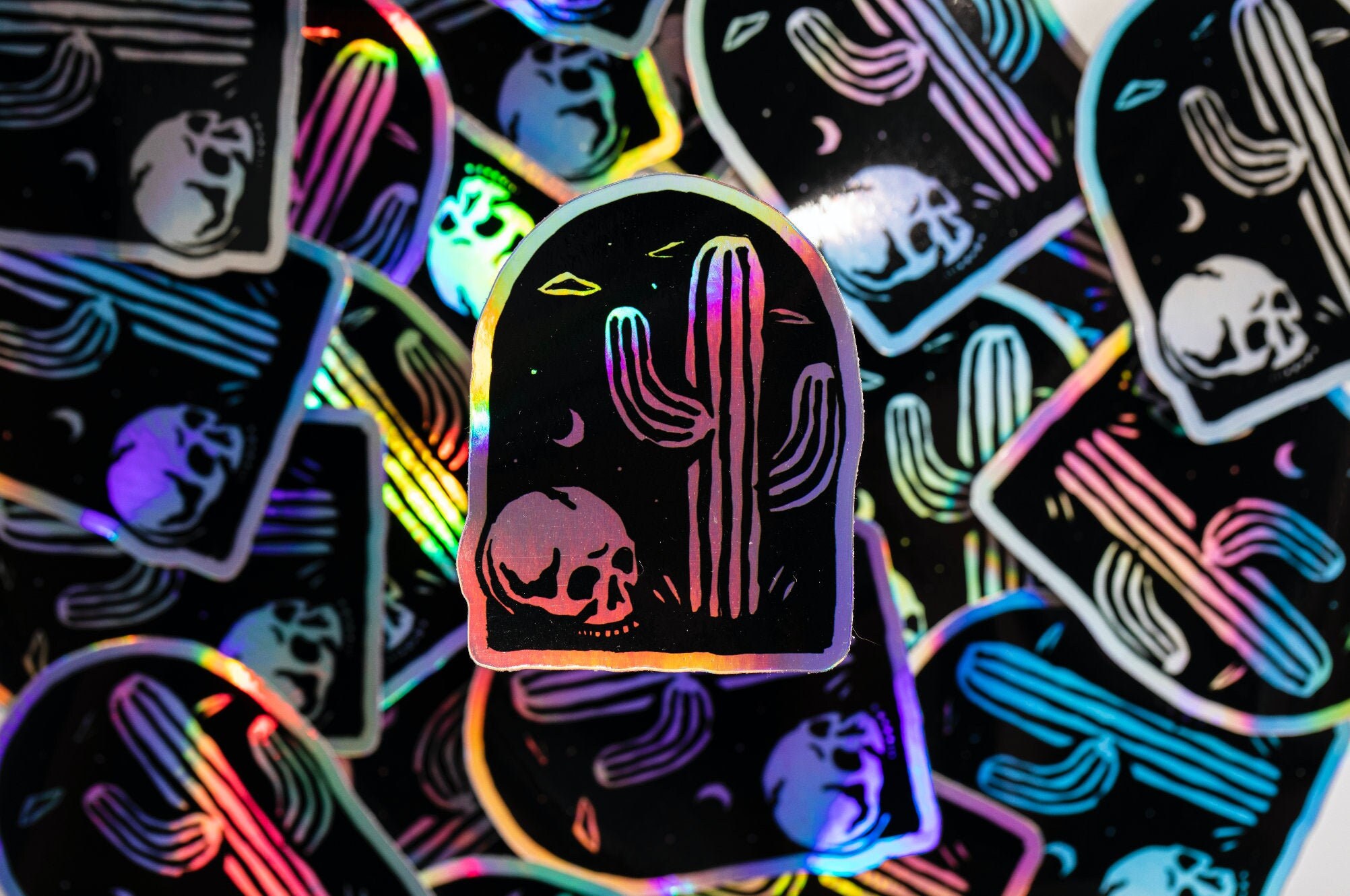 Holographic Sticker | Cactus Sticker | Skull Sticker | Cactus Skull |…