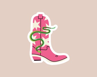 snake in my boot sticker | water bottle sticker | phone sticker | hydroflask sticker | cowgirl sticker | cowgirl boot