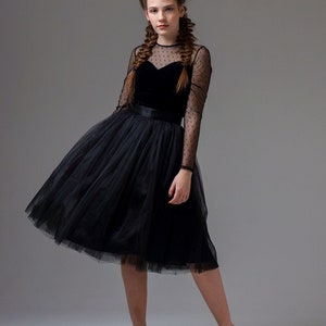 Tea length black skirt outlet