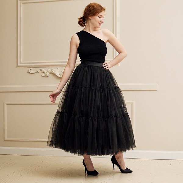 2912361 Black Lace & Tulle Skirt main image 0