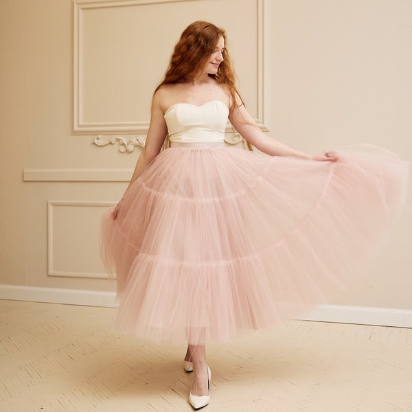 Jupe de mariage amovible, jupe de demoiselle d'honneur, jupe en tulle rose, jupe jupon, jupon en tulle, jupe en tulle femme, jupe en tulle adulte