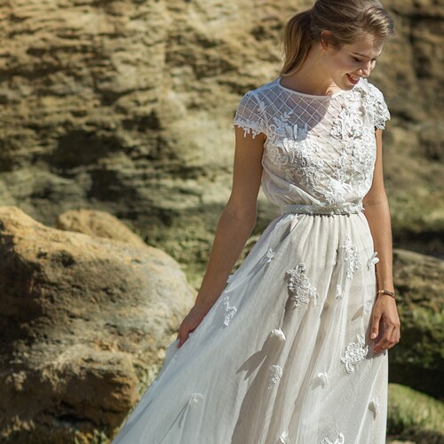 Simple Lace Wedding Dress - Etsy