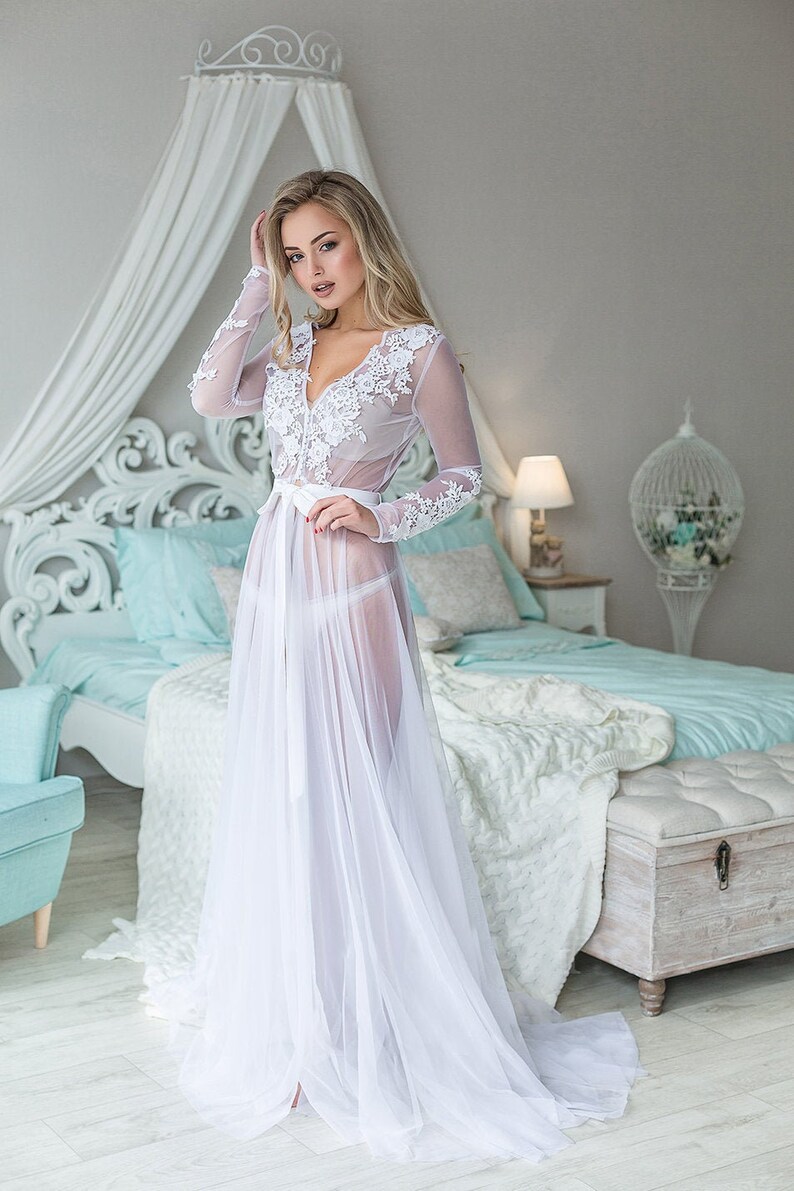 long flowy sheer robe