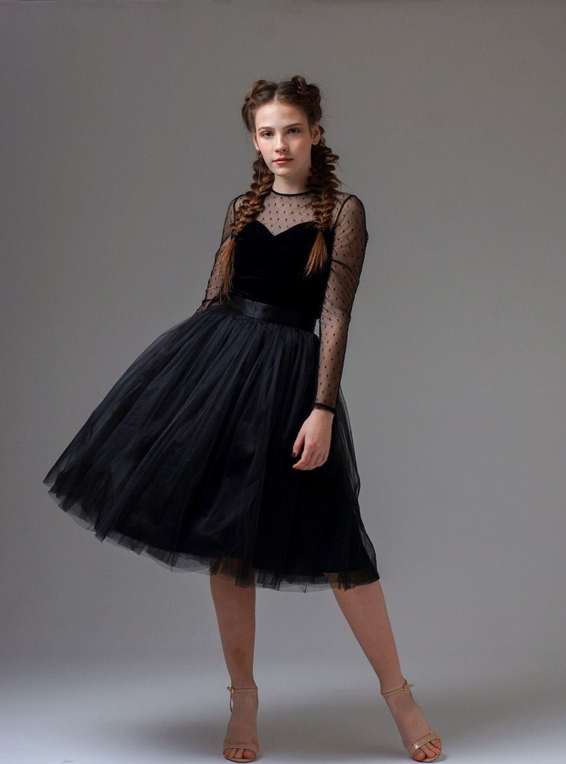 black tulle wedding skirt