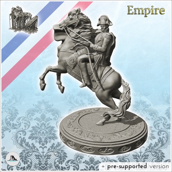 Napoléon Bonaparte traversant les Alpes, tableau de Jacques-Louis David - STL Impression 3D Imprimante Miniature Décor Statue Décoration