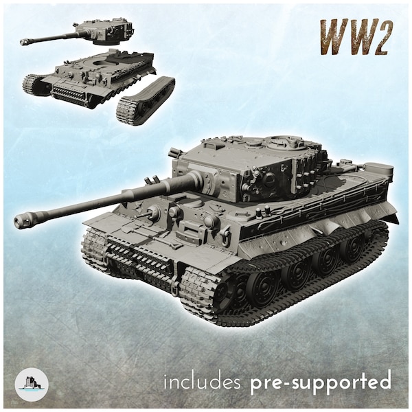 Panzer VI Tiger Ausf. E - STL 3D Printing World War Two Second German tank Germany Konlfikt 47