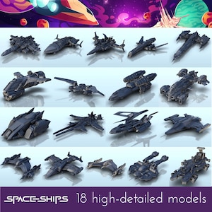 Pack de vaisseaux spaciaux - STL Impression 3D Star Space opéra Future Science Fiction SF Sci-Fi Wars