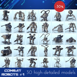 Combat robots pack No. 1 - Scifi Science fiction SF Confrontation