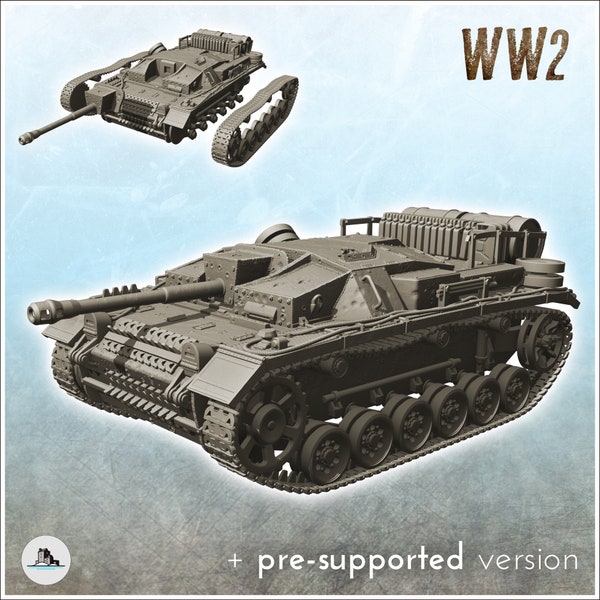 StuG III Ausf. G - STL 3D Printing World War Two Second German tank Germany Konlfikt 47