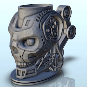Humanoid robot dice mug (5) - 3D STL Printing Print Model Digital SLA FDM Prusa Anycubic