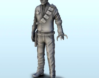 Sheriff with bionic hand 14 (+ supported version) - STL 3D Printing Modern Warfare Contemporary Armies Bolt Flames