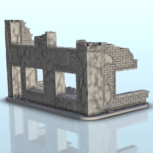Ruin of building 13 - STL 3D Printing scenery terrain architecture Bolt Action Flames of War