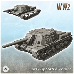 SU-152 - Stl 3D Printing WW2 Second USSR tank Russian Konlfikt 47