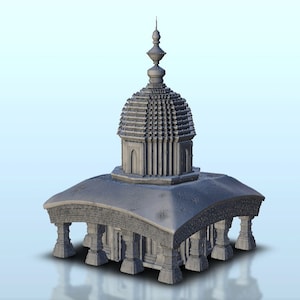 Indian temple with pillars 13 - STL 3D Printing Asian Japan Pacific terrain architecture Bolt Action Pagoda Katanas Samurai