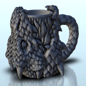 Rogue dragon dice mug (1) - 3D STL Printing Print Model Digital SLA FDM