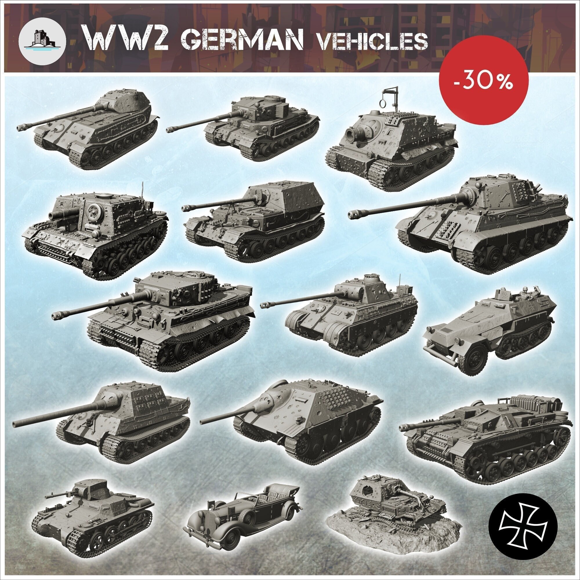 FULL PACK German WW2 Vehicles STL 3D Printing World War Two Etsy
