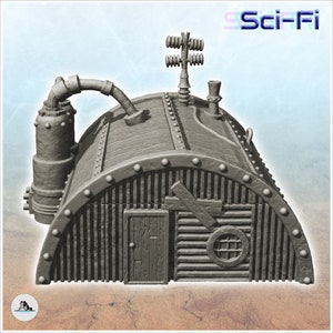 Storage hut with product tanks and magnetic antennas (2) - Scenery Scifi Science fiction SF