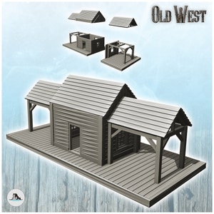 Western train station with double canopies (26) - STL Impression 3D Cowboy USA America ACW American Civil War History Historical