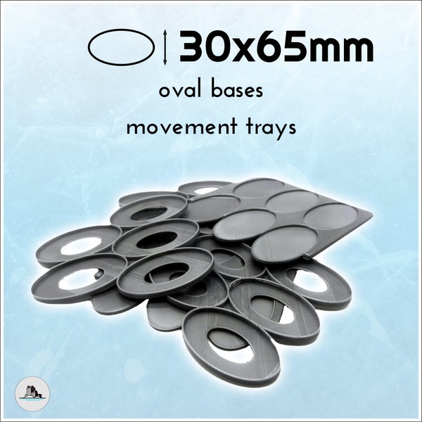 Movement tray - 30x65mm Oval cavalery bases - LOTR 40k  AoS Age of Apocalypse