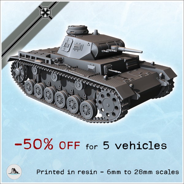Panzer III Ausf. E - Resin Tabletop Vehicle World War II East West Normandy Stalingrad Germany Axis SGM WW2 Tank