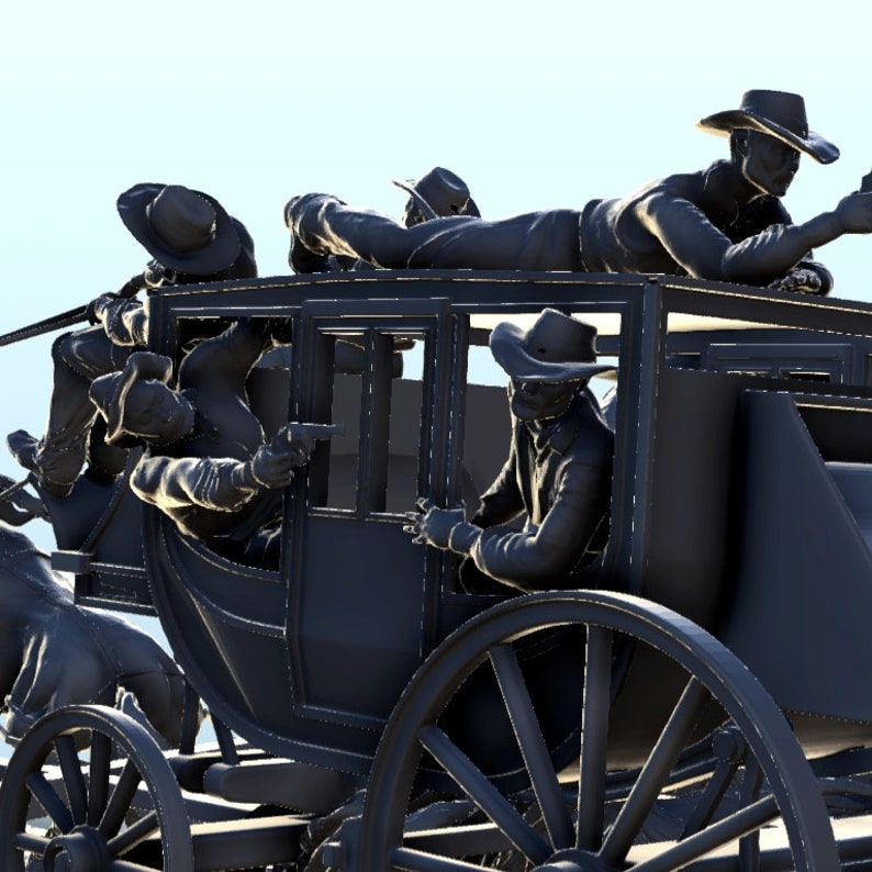 Wild West Horse Carriage STL 3D Printing Etsy UK