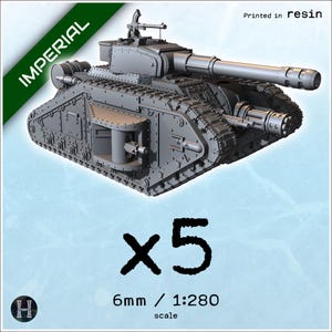 Malca-Dorn imperial tank (autocanon version) x5 - Resin-printed 1/280 6mm Grimdark SciFi Epic Science-Fiction Proxy Armageddon miniatures