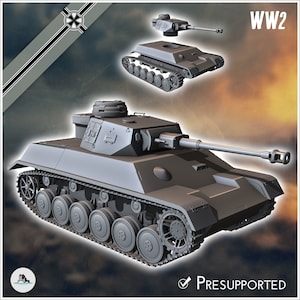Panzer III-IV Einheitsfahrgestell 3 (prototype) - STL 3D Printing World War Two Second German tank Germany Konlfikt 47