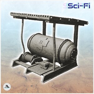 Station with tank under sheet metal roof (1) - Scenery Scifi Science fiction SF