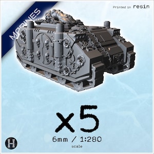 Marines APC armored transport tank x5 (Sisters) - Resin-printed 1/280 6mm Grimdark SciFi Epic Science-Fiction Proxy Armageddon