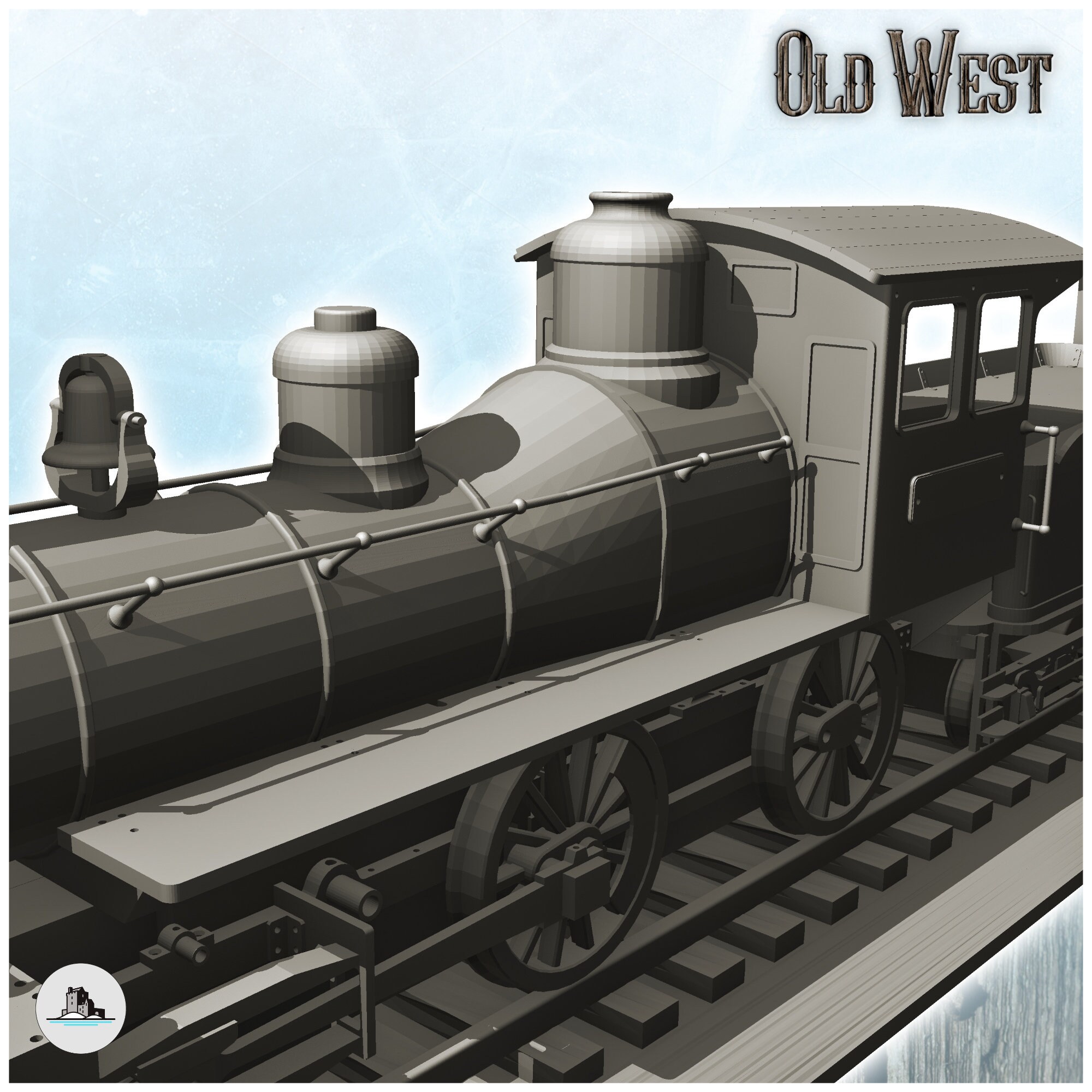 Train and Railroad Set With Locomotive, Passenger Car - STL Impression ...