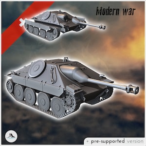 G-13 Panzer 68 Swiss tank destroyer (Jagdpanzer 38(t) Hetzer based) - STL 3D Printing World War Two Second German tank Germany Konlfikt 47