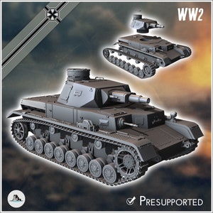 Panzer IV Ausf. A - STL 3D Printing World War Two Second German tank Germany Konlfikt 47