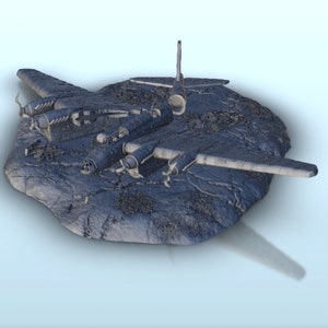 Airplane carcass of crashed Petlyakov Pe-8 - Stl 3D Printing WW2 Second USSR plane Russian Konlfikt 47