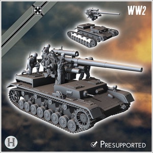 88 mm Flak 36 auf Fahrgestell Panzer IV - STL 3D Printing World War Two Second German tank Germany Konlfikt 47