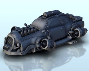 SF flying car 25 - STL 3D Printing Post-apo apocalypse SF Sci-Fi Star Cyberpunk Future Space Cyborg Model