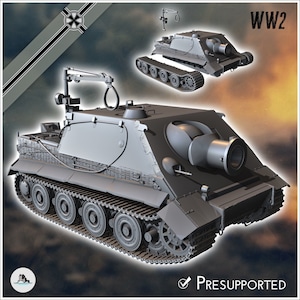 Sturmtiger 380mm RW61 auf Sturmmörser Tiger assault tank - STL 3D Printing World War Two Second German tank Germany Konlfikt 47