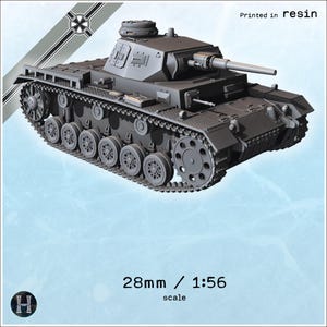 Panzer III 3 Ausf. F - Resin-printed 28mm WW2 Axis & Allies 39 -45 1939 1945 Combat Command