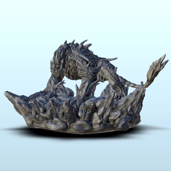 Big monster with pointed carapace - STL 3D Printing Model Printer LOTR SLA Medieval Beast Undead Zombie Goblin Orc Darkness Demon