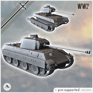 Panther Ausf. G (15mm) medium tank - STL 3D Printing World War Two Second German tank Germany Konlfikt 47