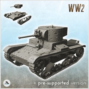 T-26 M1933 - Stl 3D Printing WW2 Second USSR tank Russian Konlfikt 47
