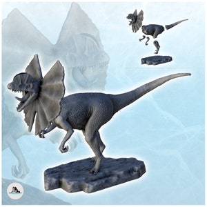 Dilophosaurus Dinosaurier (4) - STL 3D-Druck prähistorisches Tier HD Paläo