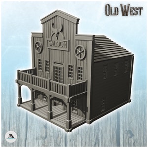 Western saloon with one floor (22) - STL Impression 3D Cowboy USA America ACW American Civil War History Historical