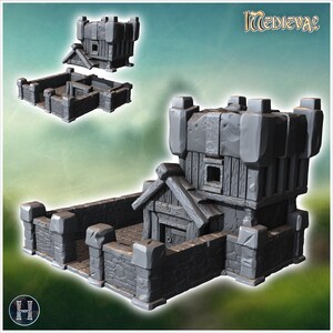 Collection of market accessories including carts, barrels, crates, benches, and a bag (1) - STL 3D Printing Print Medieval Gothic Feudal Old