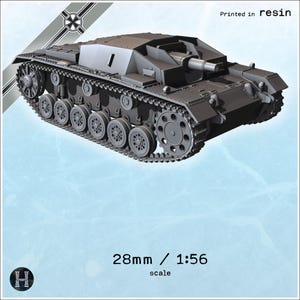 StuG III 3 Ausf. A - Resin-printed 28mm WW2 Axis & Allies 39 -45 1939 1945 Combat Command