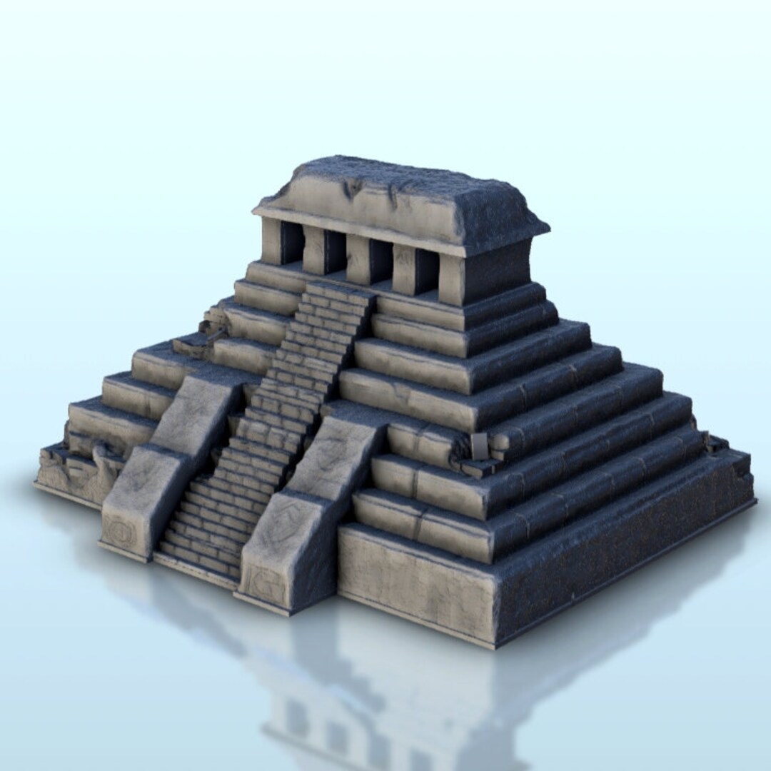 Mesoamerican Pyramid With Sanctuary 32 STL 3D Printing Age Etsy
