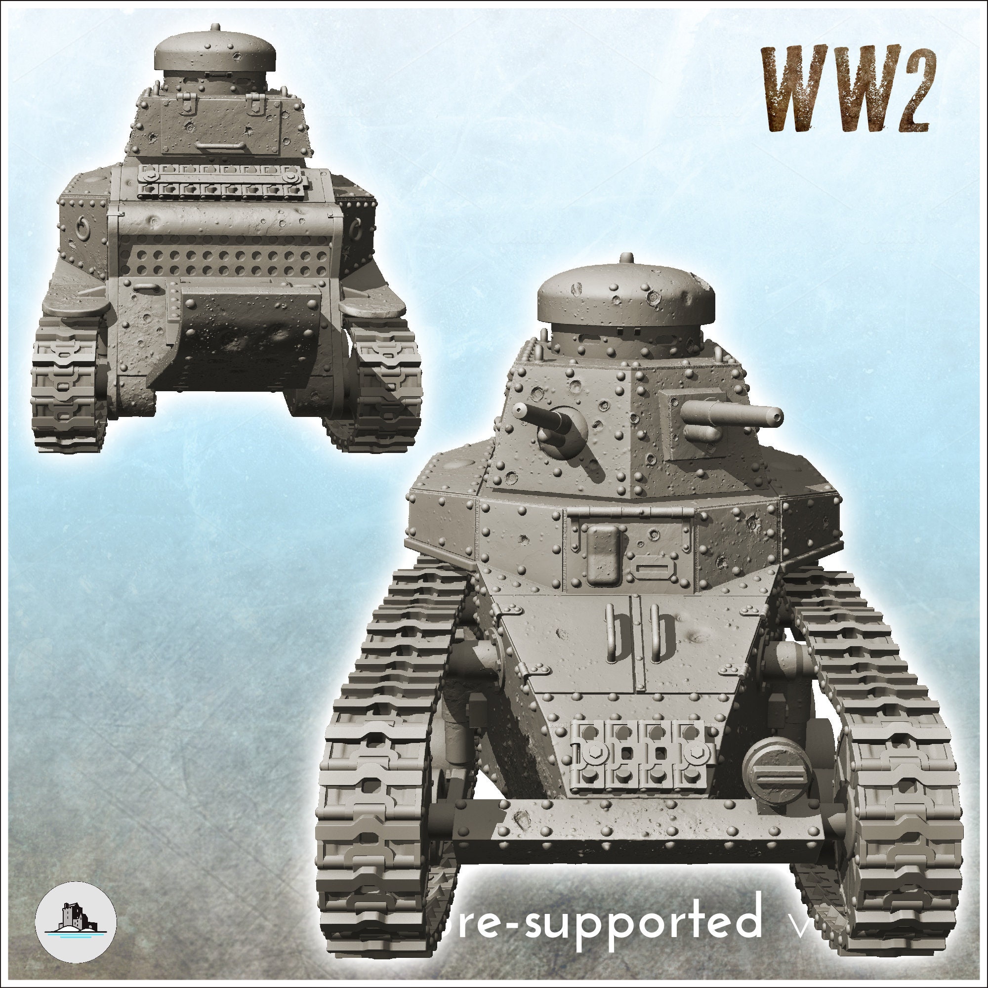 T-18 MS-1 (based on the FT-17) - Stl 3D Printing WW2 Second USSR