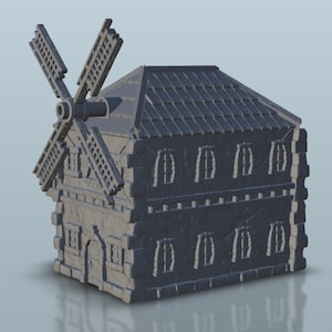Medieval mill - STL 3D Printing scenery terrain architecture Bolt Action Flames of War