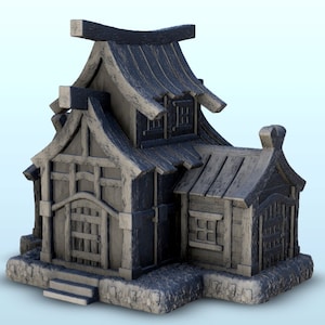 Oriental large temple - STL 3D Printing Asian Japan Pacific terrain architecture Bolt Action Pagoda Katanas Samurai