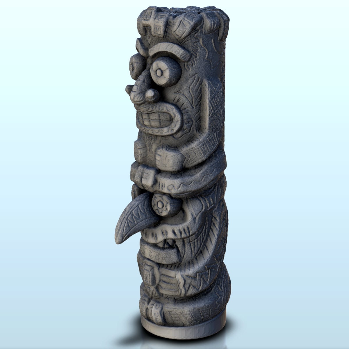 Totem Pole With Mythical Animals (1) - STL 3D Printing Vietnam War