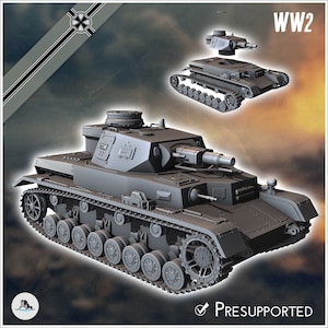 Panzer IV Ausf. E - STL 3D Printing World War Two Second German tank Germany Konlfikt 47